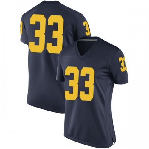 Camaron Cheeseman Michigan Wolverines Women's NCAA #33 Navy Game Brand Jordan College Stitched Football Jersey QFA8854ZN